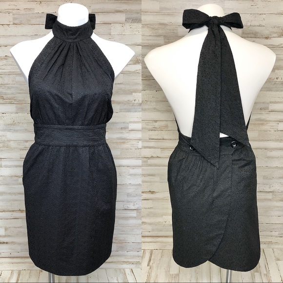 Betsey Johnson Dresses & Skirts - Betsey Johnson Eyelet Halter Backless Wrap Dress 6
